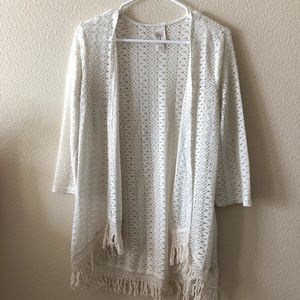 White cardigan large used
